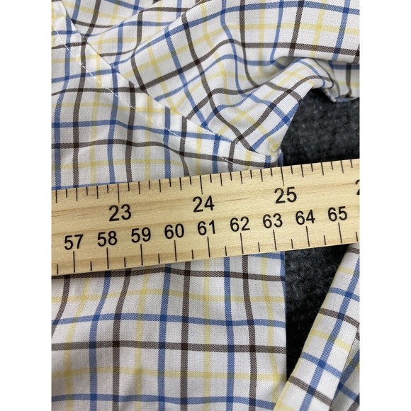 LL Bean Shirt Mens Large Blue Windowpane Plaid Button Wrinkle Resistant Outdoors - Picture 8 of 10